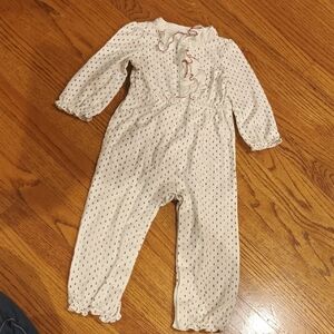 Janie And Jack White and Pink Floral Baby Romper